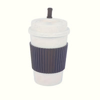Weizenstroh Kaffeebecher | Silikondeckel | Wiederverwendbar