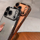 Glitzernde transparente Handyhülle mit Plattierung – Slim Cover mit Kameraschutz für iPhone 14–17 Pro Max & Air