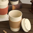 Weizenstroh Kaffeebecher | Silikondeckel | Wiederverwendbar