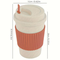 Weizenstroh Kaffeebecher | Silikondeckel | Wiederverwendbar