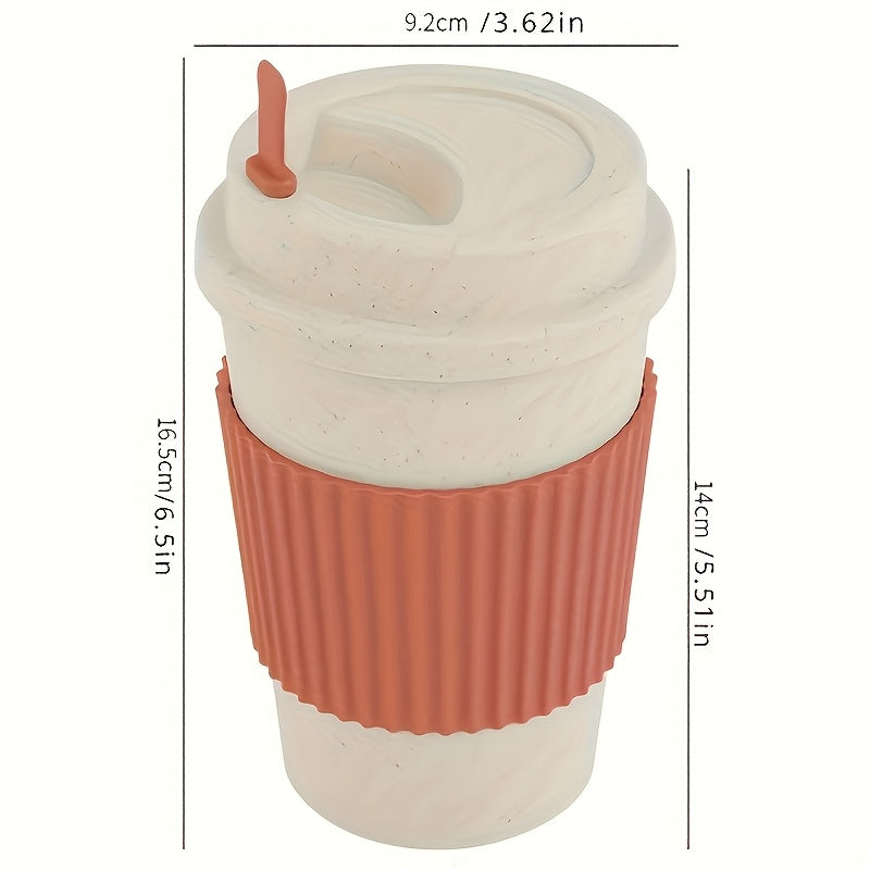 Weizenstroh Kaffeebecher | Silikondeckel | Wiederverwendbar