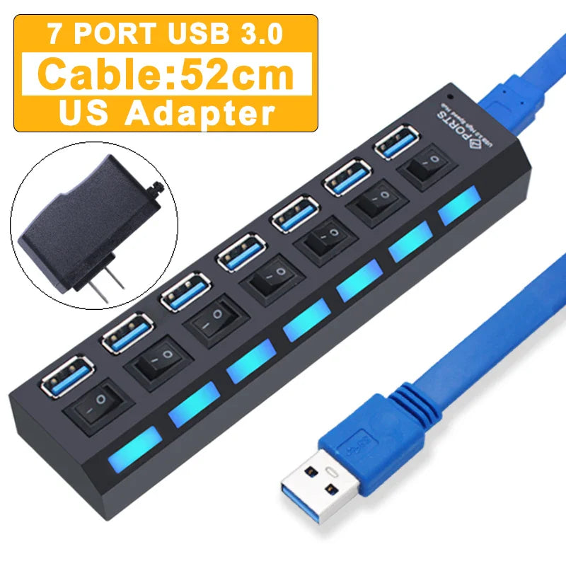 USB Hub 3.0 | 4/7 Ports | Multi-Splitter