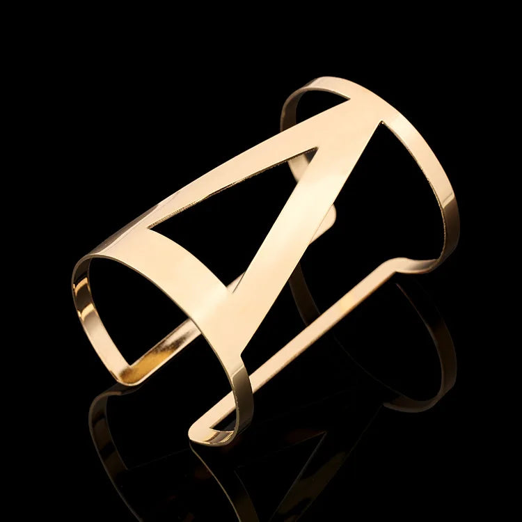 DIEZI Bijoux Gypsy Fashion Gold Silver Plated Punk Hip Hop Cuff Wide Men Bangles Arm Bracelet for Women Bracelets & Bangles