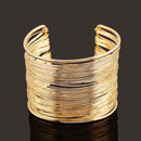 DIEZI Bijoux Gypsy Fashion Gold Silver Plated Punk Hip Hop Cuff Wide Men Bangles Arm Bracelet for Women Bracelets & Bangles