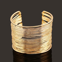 DIEZI Bijoux Gypsy Fashion Gold Silver Plated Punk Hip Hop Cuff Wide Men Bangles Arm Bracelet for Women Bracelets & Bangles