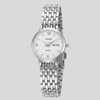 Luxuriöse Damenarmbanduhr aus Edelstahl – Quarzwerk mit Datumsanzeige, Goldfarbenes Design im Geneva-Stil