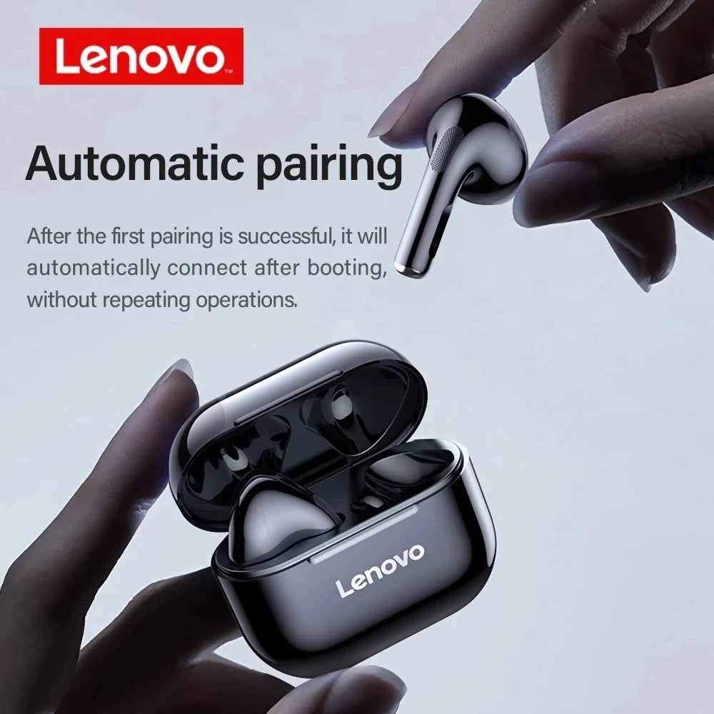 Lenovo LP40 TWS Wireless Earbuds – Bluetooth 5.0, Touch Control, Stereo Sound, Sport Headset