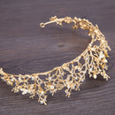 FORSEVEN Gold Color Tiaras Crown Baroque Style Bride Hair Jewelry Headpiece Shining Crystal Noiva Wedding Girls Hair Accessories