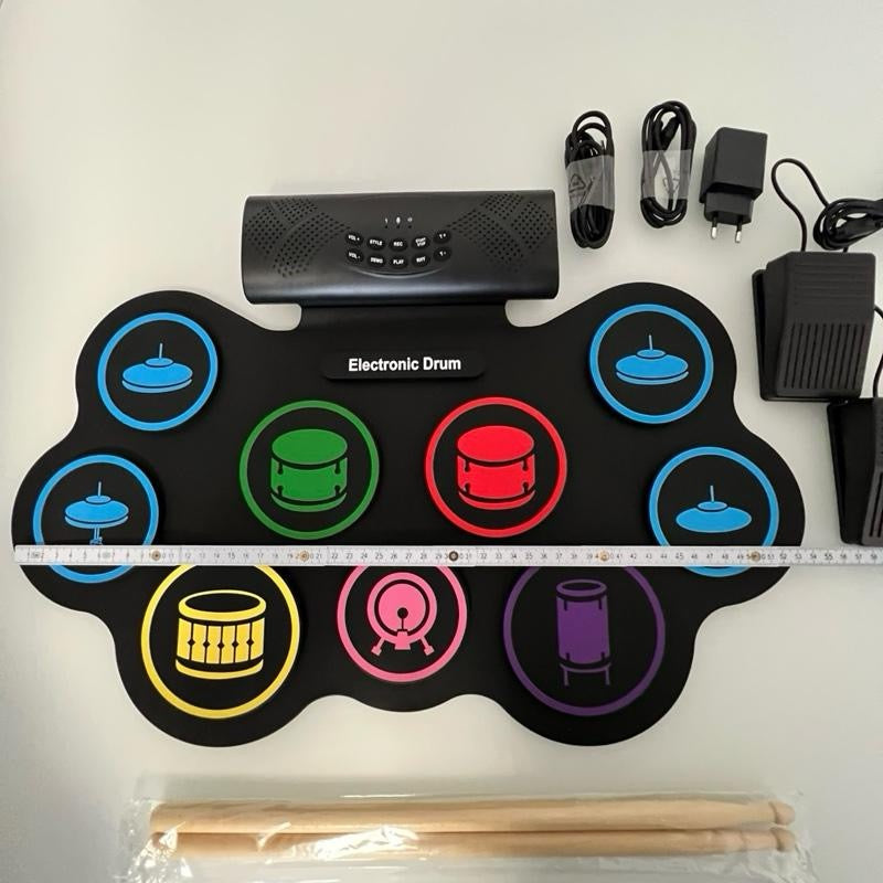 Elektrisches Roll‑Up Schlagzeug – 9 Pads – Tragbar – MIDI