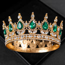 Baroque Round Wedding Crown Bridal Pageant Rhinestone Crystal Tiaras Crown Molding Headpieces For Queens and King