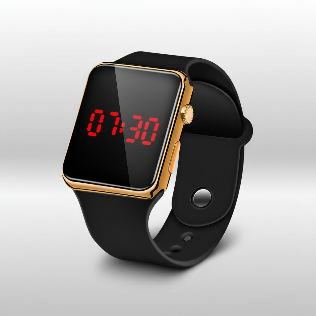 Sportliche LED-Digitaluhr für Damen & Herren – Modisch, Einfach & Wasserdicht mit Silikonarmband