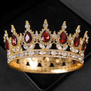 Baroque Round Wedding Crown Bridal Pageant Rhinestone Crystal Tiaras Crown Molding Headpieces For Queens and King