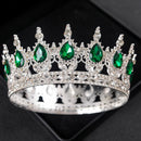 Baroque Round Wedding Crown Bridal Pageant Rhinestone Crystal Tiaras Crown Molding Headpieces For Queens and King