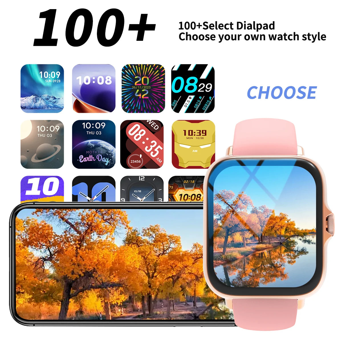 🕒 Smartwatch mit Vollbild-Touchscreen – Anrufannahme, Nachrichten & Musiksteuerung | Kompatibel mit iPhone & Android