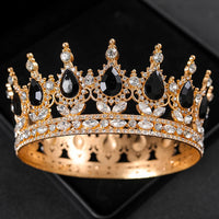 Baroque Round Wedding Crown Bridal Pageant Rhinestone Crystal Tiaras Crown Molding Headpieces For Queens and King