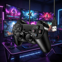 USB Kabelgebundener PC-Gamecontroller - Kompatibel mit Windows XP/7/8/10, Schwarzer Joystick für Laptop & Computer