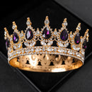 Baroque Round Wedding Crown Bridal Pageant Rhinestone Crystal Tiaras Crown Molding Headpieces For Queens and King