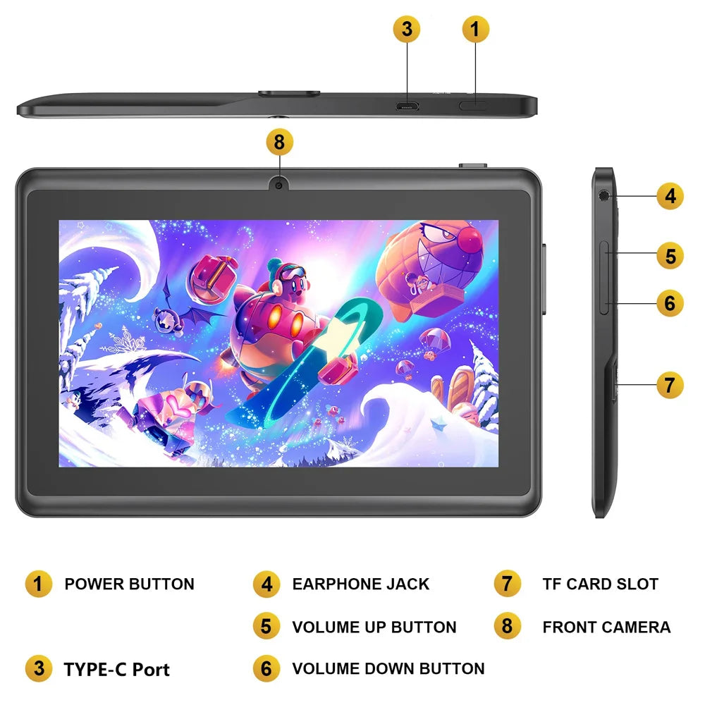 BDF-Q8 Tablet 7" | Android 13 | 4GB RAM, 64GB Speicher