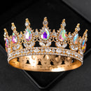 Baroque Round Wedding Crown Bridal Pageant Rhinestone Crystal Tiaras Crown Molding Headpieces For Queens and King