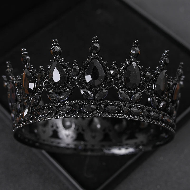 Baroque Round Wedding Crown Bridal Pageant Rhinestone Crystal Tiaras Crown Molding Headpieces For Queens and King