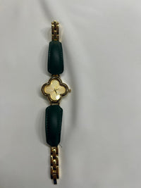 Goldene Damenuhr – Clover Edition Grün