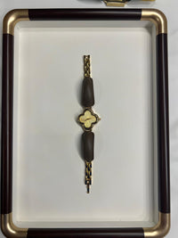 Goldene Damenuhr – Clover Edition Braun