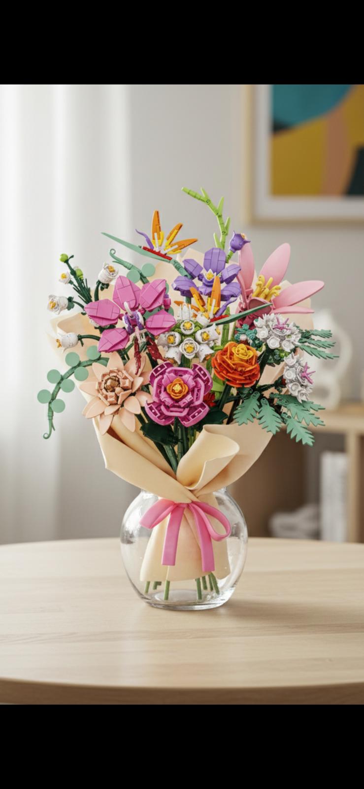 Bunter Blumenstrauß Bausatz – Farbenfrohe Blumenkreation zum Selberbauen!