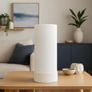 Woven Glow – Zylinderförmige Tischlampe mit 3D-gedrucktem Korbmuster & warmem Licht