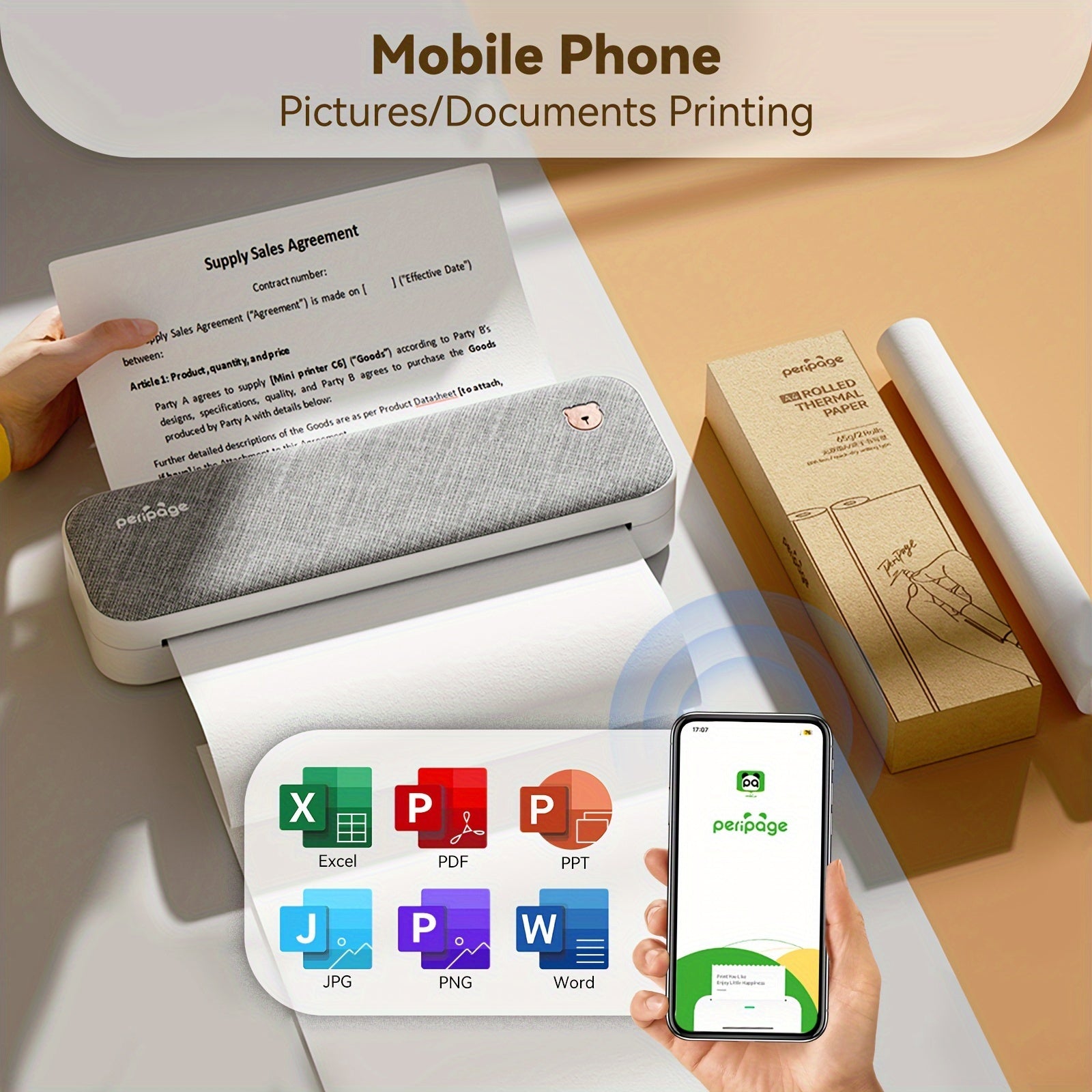 PeriPage A40 | Tragbarer Inkless Thermodrucker | Wireless