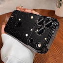 Glitzernde transparente Handyhülle mit Plattierung – Slim Cover mit Kameraschutz für iPhone 14–17 Pro Max & Air